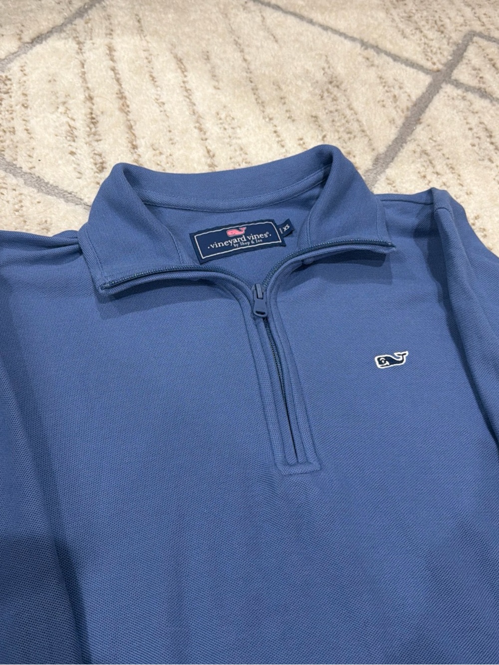 Vineyard Vines 1/4 Quarter Zip Pullover Blue Pima Pique Mens Size XS